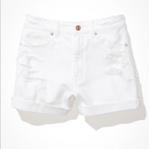 American eagle white jean shorts size 14